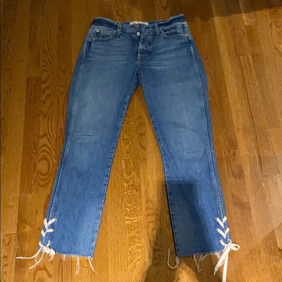 AMO Babe shoe lace bottom Jeans Denim - Picture 6 of 11